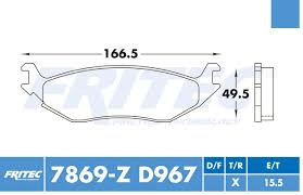 BALATA FRITEC ROJA CERAMICA SPECIFIC TRASERA CHRYSLER ASPEN 07/09 DAKOTA 05/12 DURANGO 04/09 RAM 1500 06/18 RAM 1500 VAN 2003 ANTES 7867 =7869 FRITEC