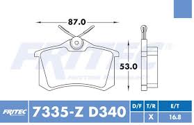 BALATA FRITEC CERAMICA SPECIFIC TRASERA VOLKSWAGEN POLO 13/15 GOLF JETTA A4 BEETLE PASSAT 1999/07 AUDI A4 01/07 SEAT IBIZA 07/10 TOLEDO 2014 PEUGEOT 2008 208 GT 14/15 = 7335 FRITEC
