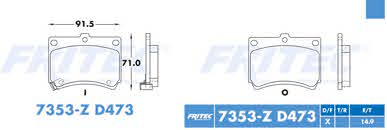 BALATA FRITEC CERAMICA SPECIFIC DELANTERA FORD ESCORT 91/03 MAZDA MX3 92/96 PROTEGE 90/94 MERCURY TRACKER 90/99 = 7353 FRITEC