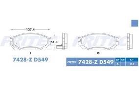 BALATA FRITEC CERÁMICA SPECIFIC DELANTERA NISSAN LUCINO 95/00 NX 91/93 SENTRA 96/00 = 7428 FRITEC