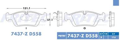 BALATA FRITEC CERÁMICA SPECIFIC DELANTERA BMW 325 1997 318I 91/99 318IC 94/97 318IS 92/99 318ITI 95/98 320I 01/05 325I 92/93 325IS 92/95 328I 96/97 Z3 96/99 = 7437 FRITEC