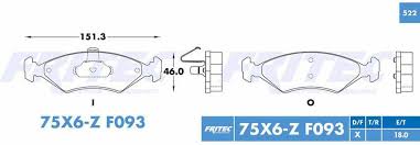 BALATA FRITEC CERAMICA SPECIFIC DELANTERA FORD FIESTA 00/10 FIESTA IKON 02/07 KA 01/08 COURIER 01/09 = 75X6 FRITEC