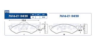 BALATA FRITEC CERAMICA SPECIFIC DELANTERA CHRYSLER DODGE DAKOTA 00/02 DURANGO 00/02 = 7616D820 FRITEC