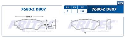 BALATA FRITEC CERAMICA SPECIFIC DELANTERA CHEVROLET GENERAL MOTORS TRACKER 99/05 SUZUKI GRAND VITARA 1999 VITARA 99/04 = 7680 FRITEC