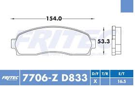 BALATA FRITEC CERAMICA SPECIFIC TRASERA FORD EXPLORER 01/05 RANGER 03/12 MAZDA B2300 03/10 B3000 03/08 B4000 03/10 MERCURY MOUNTAINEER 02/05 = 7706 FRITEC