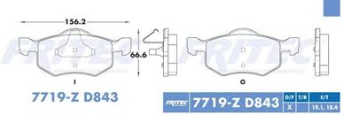BALATA FRITEC CERAMICA SPECIFIC DELANTERA FORD ESCAPE 01/07 MAZDA TRIBUTE 01/06 MERCURY MARINER 05/07 = 7719 FRITEC