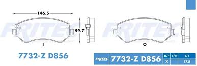 BALATA FRITEC CERAMICA SPECIFIC DELANTERA CHRYSLER GRAND VOYAGER 01/02 TOWN COUNTRY 01/07 VOYAGER 01/04 DODGE CARAVAN 03/07 GRAND CARAVAN 01/05 JEEP LIBERTY 02/07 = 7732 FRITEC