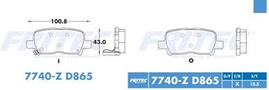 BALATA FRITEC CERAMICA SPECIFIC TRASERA ACURA MDX 01/06 HONDA ODYSSEY 99/04 PILOT 03/08 = 7740 FRITEC