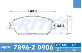 BALATA FRITEC CERAMICA SPECIFIC DELANTERA TOYOTA AVALON 05/07 CAMRY 05/06 SOLARA 04/08 SIENNA 04/10 TACOMA 05/17 = 7896 FRITEC