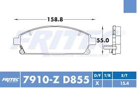 BALATA FRITEC CERAMICA SPECIFIC DELANTERA NISSAN PATHFINDER 2001 QUEST 04/09 XTRAIL 02/07 INFINITI Q45 2001 = 7910 FRITEC