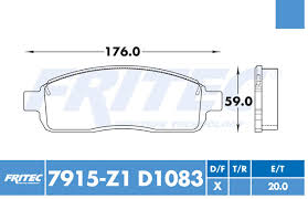 BALATA FRITEC CERAMICA SPECIFIC DELANTERA FORD F150 04/08 LOBO 03/08 LINCOLN MARK LT 06/08 = 7915Z1 FRITEC