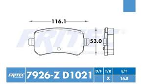 BALATA FRITEC CERAMICA SPECIFIC TRASERA FORD FREESTAR 04/07 MERCURY MONTEREY 04/07 = 7926 FRITEC
