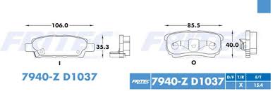 BALATA FRITEC CERAMICA SPECIFIC TRASERA CHRYSLER DODGE 200 11/14 CIRRUS 2010 SEBRING 07/10 DODGE AVENGER 08/14 CALIBER 07/12 JEEP COMPASS 07/08 Y 09/17 PATRIOT 07/17 MITSUBISHI LANCER 04/16 = 7940 FRITEC