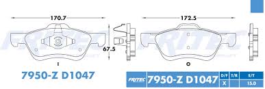 BALATA FRITEC CERAMICA SPECIFIC DELANTERA FORD ESCAPE 05/12 MAZDA TRIBUTE 05/11 MERCURY MARINER 05/11 = 7950 FRITEC