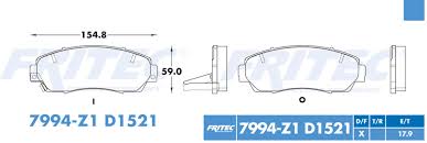 BALATA FRITEC CERAMICA SPECIFIC DELANTERA ACURA RDX 05/12 HONDA ACCORD CROSSTOUR 10/11 HONDA CRV 07/16 ODYSSEY 05/17 = 7994 FRITEC