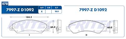 BALATA FRITEC CERAMICA SPECIFIC NARANJA DELANTERA CADILLAC ESCALADE 2007 CHEVROLET GENERAL MOTORS AVALANCHE 2007 SILVERADO 1500 05/07 SILVERADO 2500 05/06 SUBURBAN 1500 2007 TAHOE 2007 GMC SIERRA 05/07 DENALI SIERRA 1500 05/07 YUKON 2007 = 7997 FRITEC