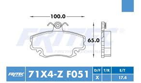 BALATA FRITEC CERAMICA SPECIFIC DELANTERA NISSAN APRIO 1.6L 4CIL 08/10 PLATINA 1.6L 4CIL 02/10 RENAULT CLIO 1.6L 4CIL 01/10 SANDERO 1.6L 4CIL 10/17 STEPWAY 1.6L 4CIL 10/17 ANTES 71X4 = 8256 FRITEC