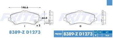 BALATA FRITEC CERAMICA SPECIFIC DELANTERA CHRYSLER DODGE TOWN & COUNTRY 2008 DODGE NITRO 07/10 JEEP LIBERTY 08/12 WRANGLER 07/10 VOLKSWAGEN ROUTAN 09/11 = 8389 FRITEC