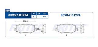 BALATA FRITEC CERAMICA SPECIFIC TRASERA CHRYSLER DODGE NITRO 07/13 JEEP LIBERTY 08/12 WRANGLER 07/17 = 8390 FRITEC