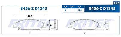 BALATA FRITEC CERAMICA SPECIFIC DELANTERA NISSAN TIIDA 06/11 VERSA 1.6 LTS 2012 ANTES 7Y93 = 8456 FRITEC