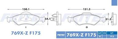 BALATA FRITEC CERAMICA SPECIFIC DELANTERA FORD FIESTA 00/02 ANTES 769X = 8660 FRITEC