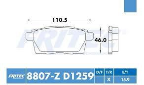 BALATA FRITEC NARANJA CERAMICA SPECIFIC TRASERA FORD EDGE 07/11 LINCOLN MKT 07/10 MAZDA CX7 07/12 CX9 2012 = 8807 FRITEC