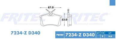 BALATA WAGNER SEMIMETALICA TRASERA AUDI A4 PEUGEOT 207 307 405 RENAULT CLIO FLUENCE MEGANE VOLKSWAGEN CORRADO DERBY GOLF A2 GTI A3 JETTA A2 A3 PASSAT = 7234 FRITEC