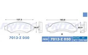 BALATA WAGNER SEMIMETALICA DELANTERA FORD CROWN VICTORIA 1975/1980 B150 1980/1985 E150 1975/1986 F100 1970/1989 F150 1988/1993 F200 1986/1991 GALAXIE 1970/1974 = 7013 FRITEC