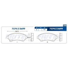 BALATA WAGNER SEMIMETALICA DELANTERA BUICK CADILLAC CHEVROLET GENERAL MOTORS OLDSMOBILE PONTIAC = 7574 FRITEC