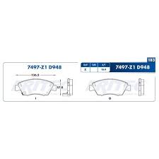 BALATA WAGNER SEMIMETALICA DELANTERA ACURA ILX 13/14 HONDA CIVIC 94/97 CIVIC 08/15 FIT 07/13 = 7497 FRITEC